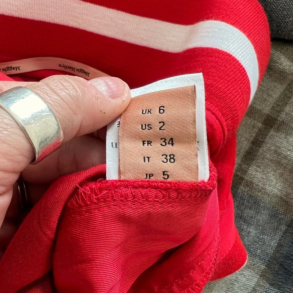 Maggie Marilyn Red Trailblazer Track‎ Pants with White Strips